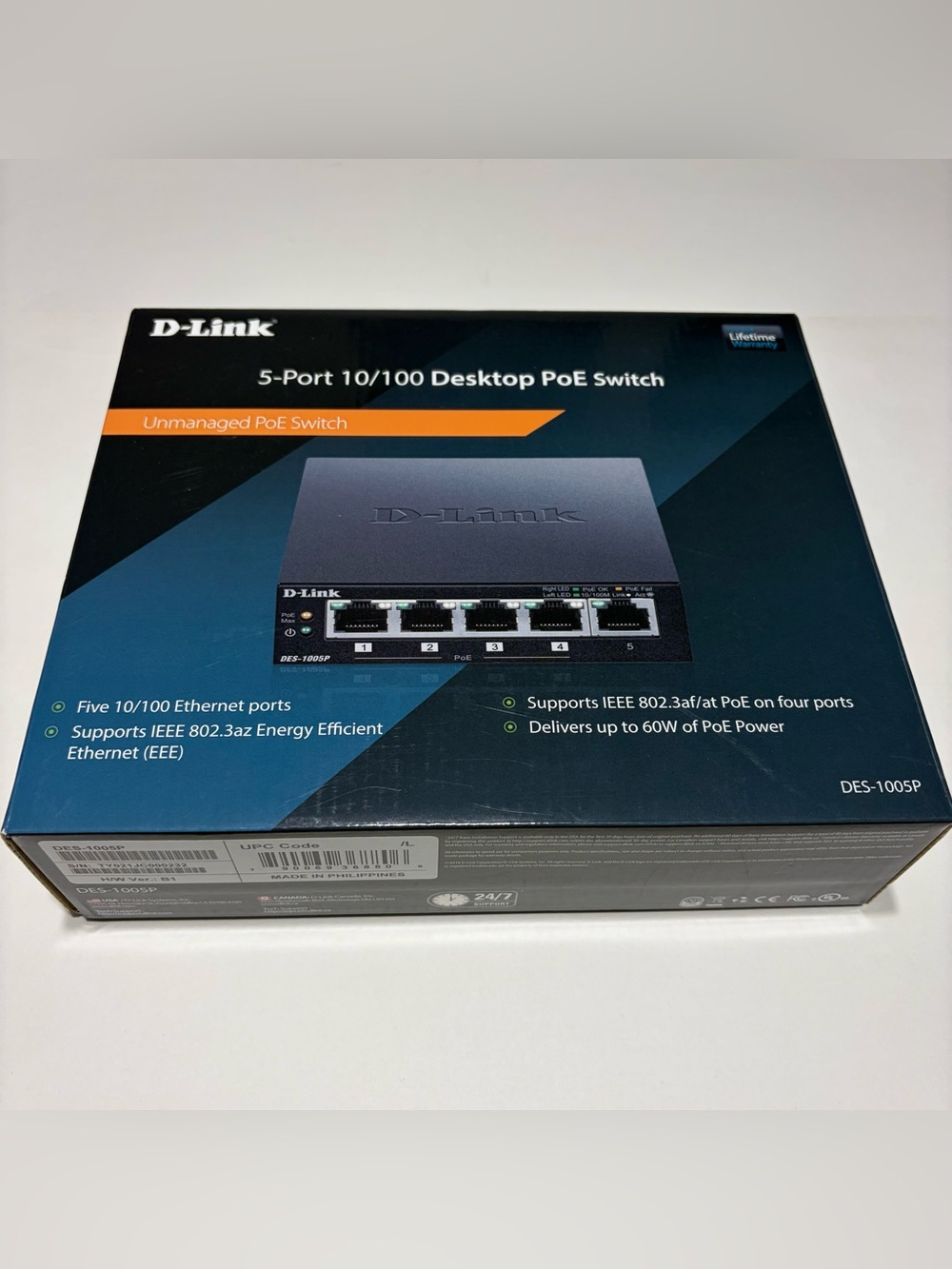 D‑Link DES‑1005P 5‑Port Desktop PoE Network Switch